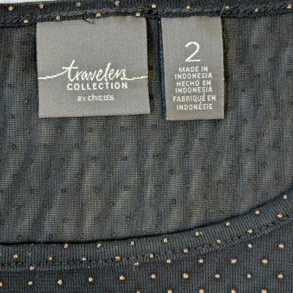 Chicos Travelers Animal Print Artsy Blouse Top Womens Large 12 - Picture 5 of 11